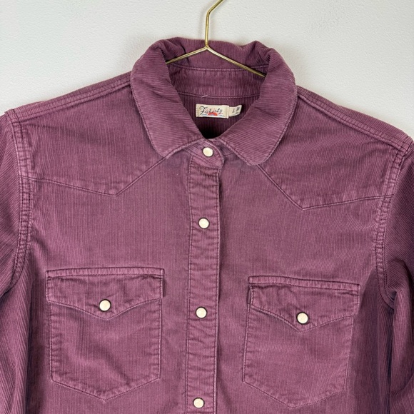 Faherty Stretch‎ Cord Western Shirt Catawaba Grape Purple Corduroy Size Small - Picture 14 of 16
